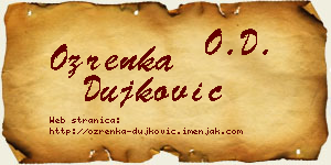Ozrenka Dujković vizit kartica